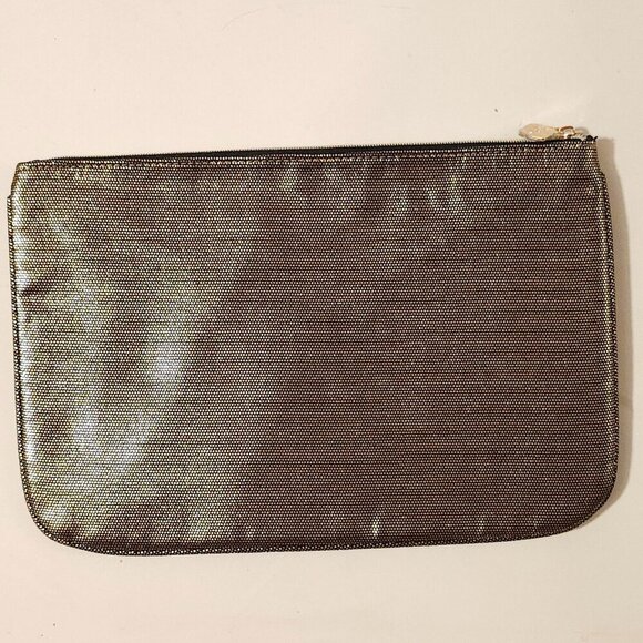 SHIMMERY LANCOME Paris Gold Travel Pouch Make Up Pouch Full Zip BNIP - Picture 6 of 8